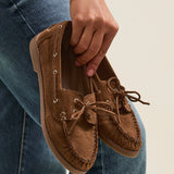 Frame Tan Faux Suede Boat Shoes