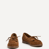 Frame Tan Faux Suede Boat Shoes