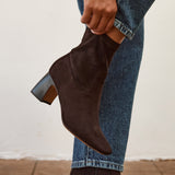 Francisco Brown Heeled Ankle Boots