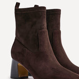 Francisco Brown Heeled Ankle Boots