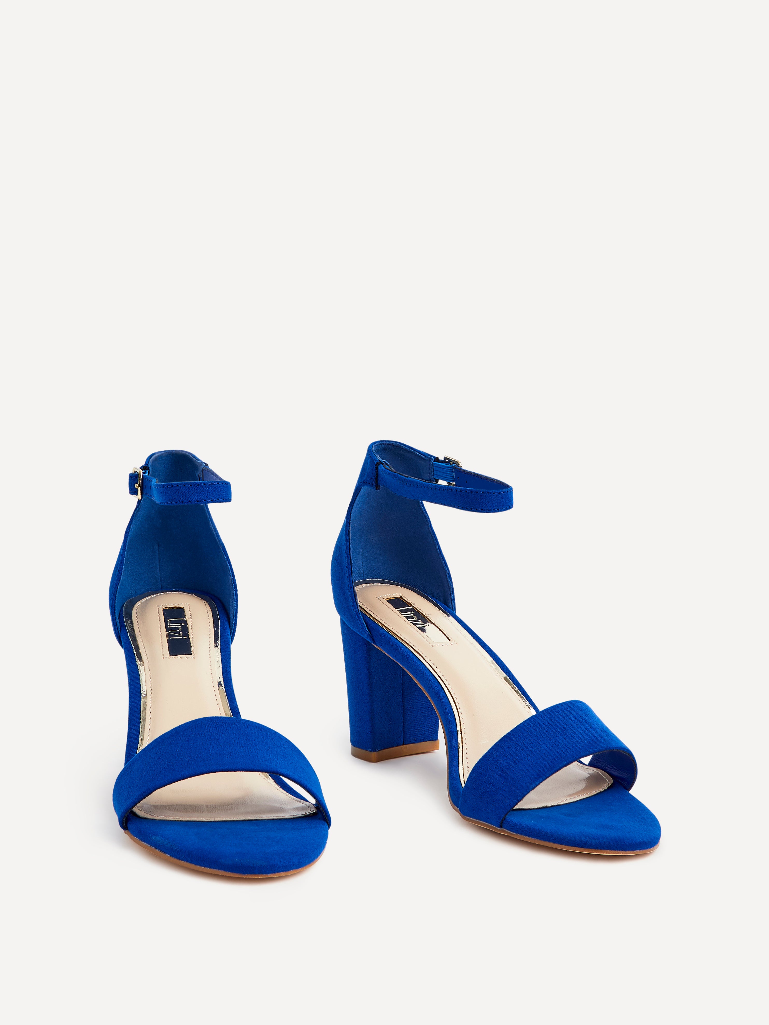 Open Toe Royal Blue Barely There Heels Royal Blue Peep Toe