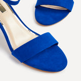 Legacy Wide Fit Blue Faux Suede Block Heels