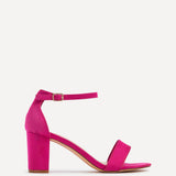 Frankie Hot Pink Faux Suede Heeled Sandals