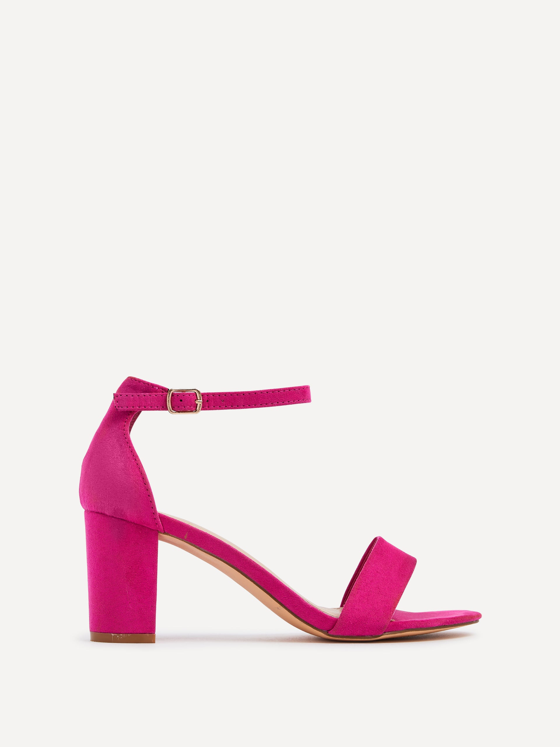 Frankie Hot Pink Faux Suede Heeled Sandals