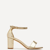 Frankie Gold Faux Leather Heeled Sandals