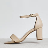 Frankie Nude Faux Leather Heeled Sandals