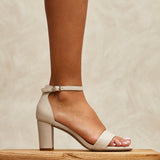 Frankie Nude Faux Leather Heeled Sandals