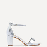 Frankie Silver Faux Leather Heeled Sandals