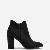 Freda Black Blocked Heeled Ankle Boots