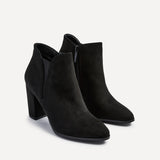 Freda Black Blocked Heeled Ankle Boots