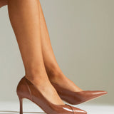 Gaia Tan Faux Leather Two Tone Court Heel