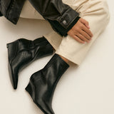Gallery Black Faux Leather Ankle Boots