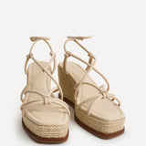 Gazed Nude Wedge Sandals