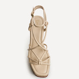 Gazed Nude Wedge Sandals