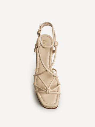 Gazed Nude Wedge Sandals