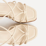 Gazed Nude Wedge Sandals