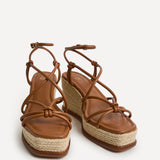 Gazed Tan Wedge Sandals