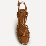 Gazed Tan Wedge Sandals