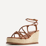 Gazed Tan Wedge Sandals