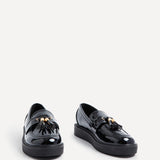 Gemina Black Faux Patent Loafers