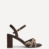 Gemini Brown Diamante Heeled Sandals