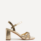 Gemini Gold Diamante Heeled Sandals