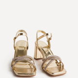 Gemini Gold Diamante Heeled Sandals