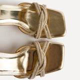 Gemini Gold Diamante Heeled Sandals