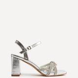 Gemini Silver Diamante Heeled Sandals