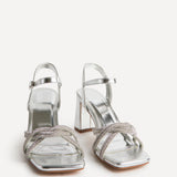 Gemini Silver Diamante Heeled Sandals