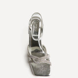 Gemini Silver Diamante Heeled Sandals