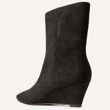 Genesis Black Wedge Heel Ankle Boots