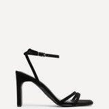 Gesture Black Faux Suede Heeled Sandals