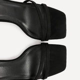 Gesture Black Faux Suede Heeled Sandals
