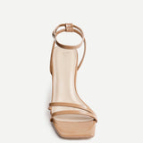 Gesture Tan Faux Leather Heeled Sandals