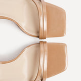 Gesture Tan Faux Leather Heeled Sandals