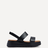 Gia Black Chunky Flatform Sandals