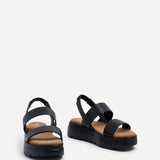 Gia Black Chunky Flatform Sandals