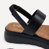 Gia Black Chunky Flatform Sandals