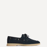 Gianni Mens Navy Suede Leather Boat Shoes