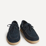 Gianni Mens Navy Suede Leather Boat Shoes