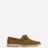 Gianni Mens Tan Suede Leather Boat Shoes
