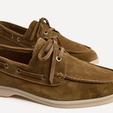 Gianni Mens Tan Suede Leather Boat Shoes