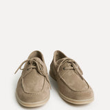 Gianni Mens Taupe Suede Leather Boat Shoes