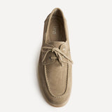 Gianni Mens Taupe Suede Leather Boat Shoes