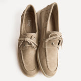 Gianni Mens Taupe Suede Leather Boat Shoes