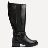 Gilded Black Long Low Boots