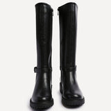 Gilded Black Long Low Boots