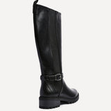Gilded Black Long Low Boots