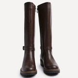 Gilded Brown Long Low Boots